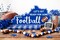 Kentucky "Let's Get Ready For Some Football" Metal State Sign (Blue, White, Brown, 15"L X 7"H) - For Sports Parties, Homecoming Mums, Wreath Accents, Crafts, and Decorations